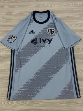 Adidas 2018/19 Sporting KC Kansas City MLS Soccer Jersey Blue Men’s Size Large